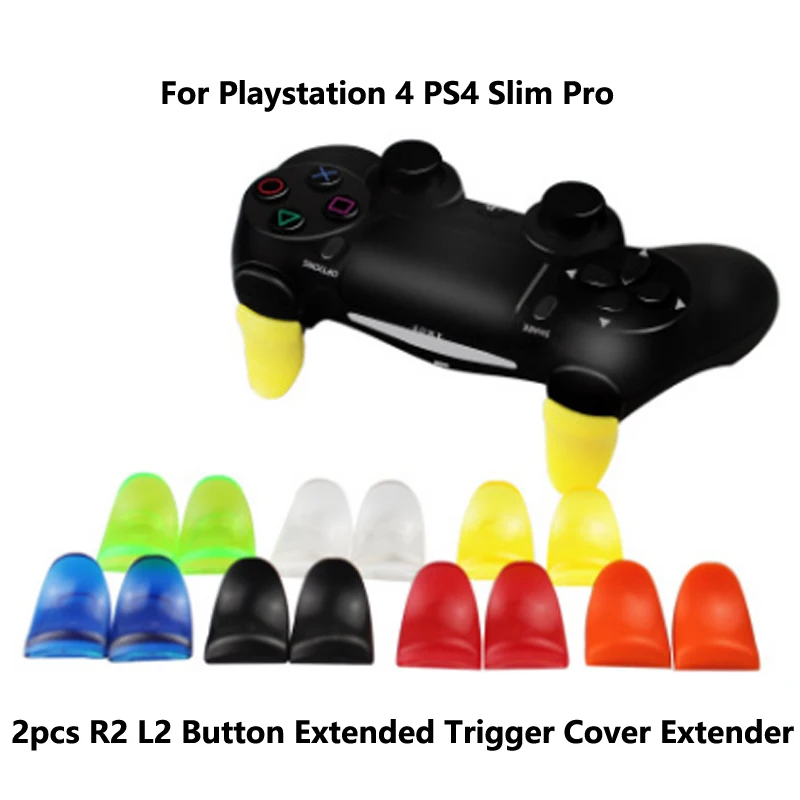 

2pcs R2 L2 Button Not-Slip Extended Trigger Cover Extender for Playstation 4 PS4 Slim Pro Controller Game Gadget Handle Foot Pad