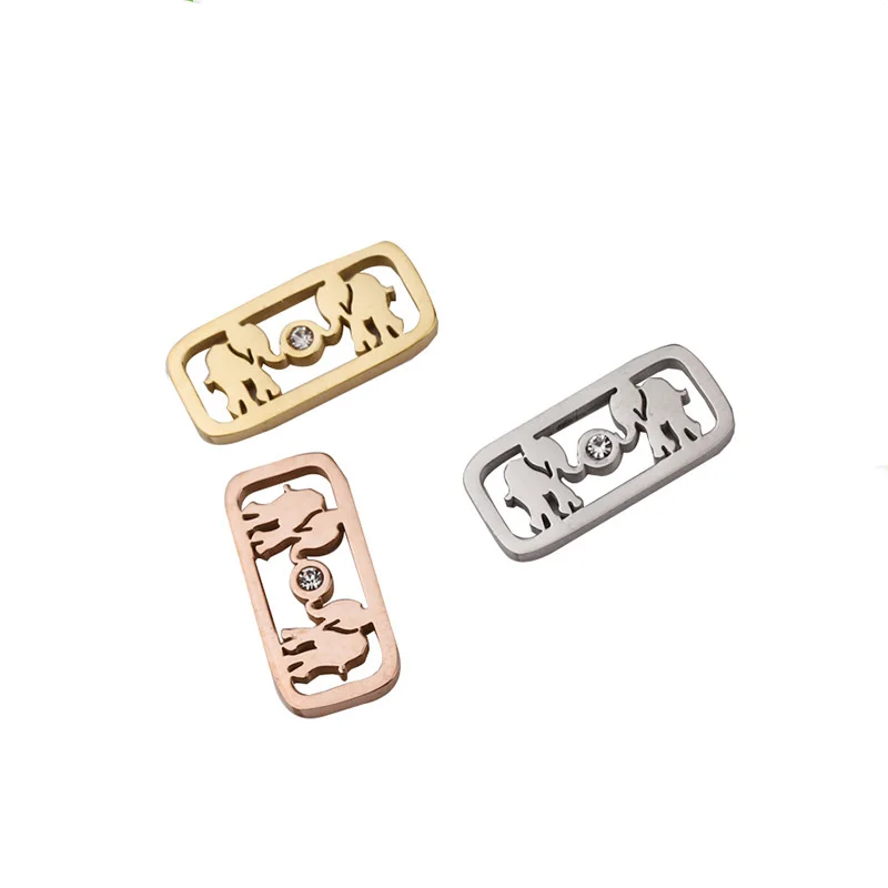 Подвески-слоны для стразы из нержавеющей стали с зеркальной полировкой