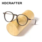 Винтажные деревянные круглые оправы для очков HDCRAFTER, очки ручной работы с полным ободком, для мужчин и женщин, оптическая оправа по рецепту для близорукости