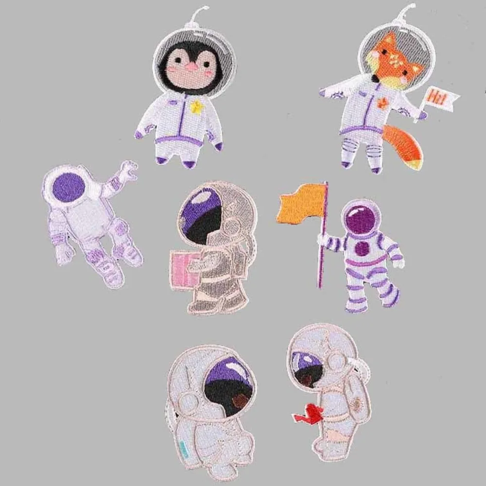 

Space Universe Astronaut Rocket Patches for Clothing Sewing Appliques Badges Stick-On Patch On Clothes Handmade Embroidered