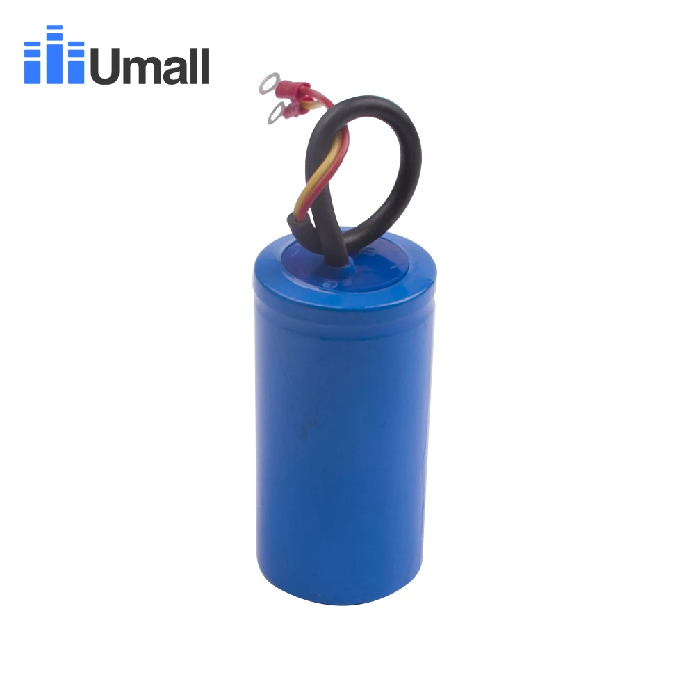 CD60 600 мкФ 300V AC Пусковой конденсатор для сверхмощного электрического двигателя Воздушный компрессор красный желтый два провода