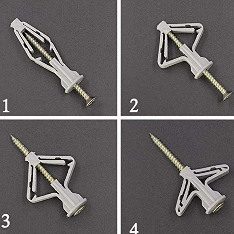 

100Pcs Drywall Anchor Kit Drywall and Hollow-Wall Anchor Assortment Kit Wall Anchor Hooks, and Hollow-Door Toggle Anchor