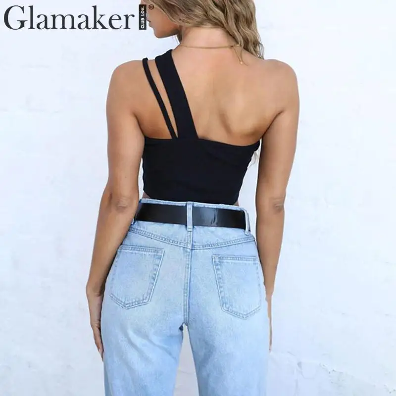 Glamaker, на одно плечо, шнурок, сексуальный укороченный топ, элегантный, бодикон, Женский камзол, для осени и зимы, вечерние, клубный, ночной, укороченный топ