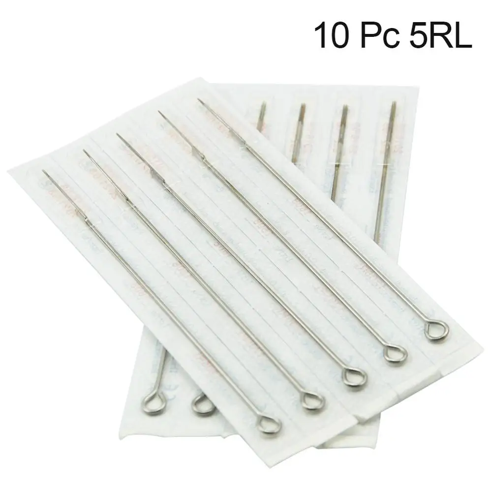 10 pcs needles Принадлежности для татуировки, одноразовые ручки с иглой, наконечники из нержавеющей стали, пластиковые наконечники, ручки из сплава, Иглы для татуировки, аксессуары для татуировки - Цвет: 10 pcs needles