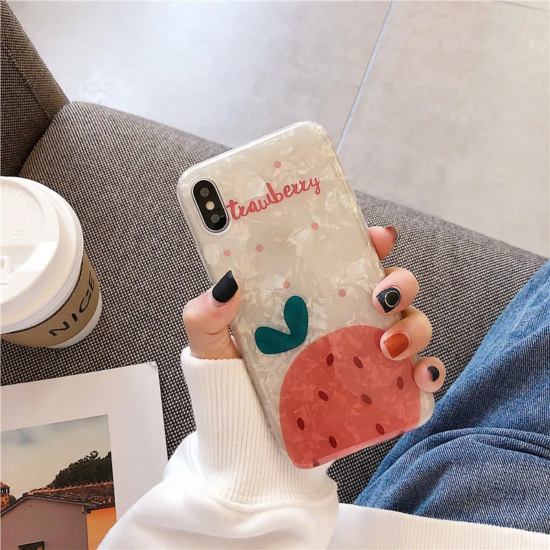 

Iphone Case Ins Small Fresh Strawberry Shell Pattern Suitable for Apple 12 Mobile Phone Case Xs Max/xr Girl Heart Huawei Mate30