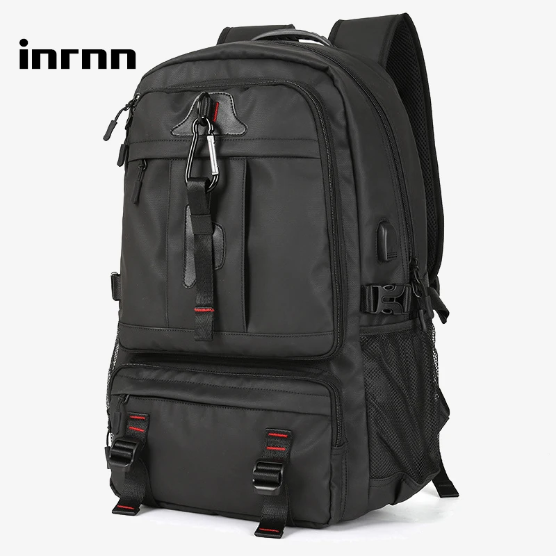 inrnn Expandable 50L Men Backpack Male 17inch Laptop Backpacks Large Capacity Outdoor Travel Bag Man Waterproof Backpack Mochila