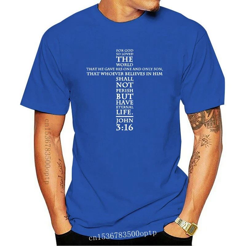 

John 316 Bible God So Loved The World Jesus Religion Faith Men'S Tee 1854 New 2021 Funny Print Men Hot Brand Clothing Tee Shirt
