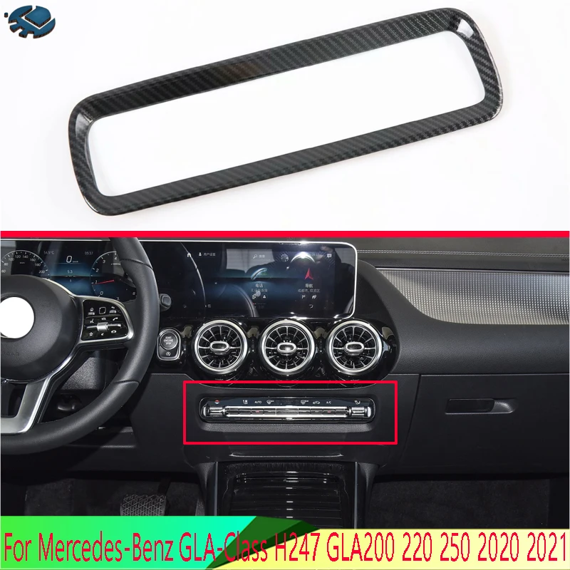 

For Mercedes-Benz GLA-Class H247 GLA200 220 250 2020 2021 Car Accessories ABS Chrome Air conditioner switch cover frame
