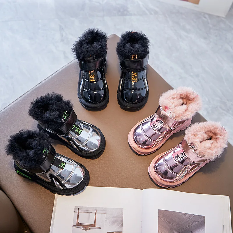 

Детская обувь, зимние теплые ботинки для снега, Детская бархатная нескользящая обувь, хлопковая обувь для девочек, модные спортивные ботинк...