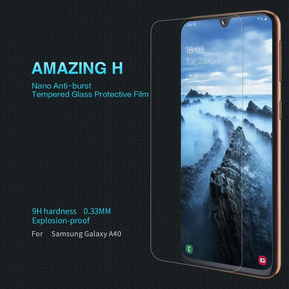 Nillkin Закаленное стекло пленка для Samsung Galaxy A40 Amazing H Nano противовзрывная 9H твердая