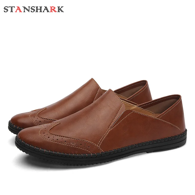 

Мужская классическая обувь из коровьей кожи, дышащая однотонная мужская обувь на плоской подошве, повседневные Лоферы без шнуровки, мужска...