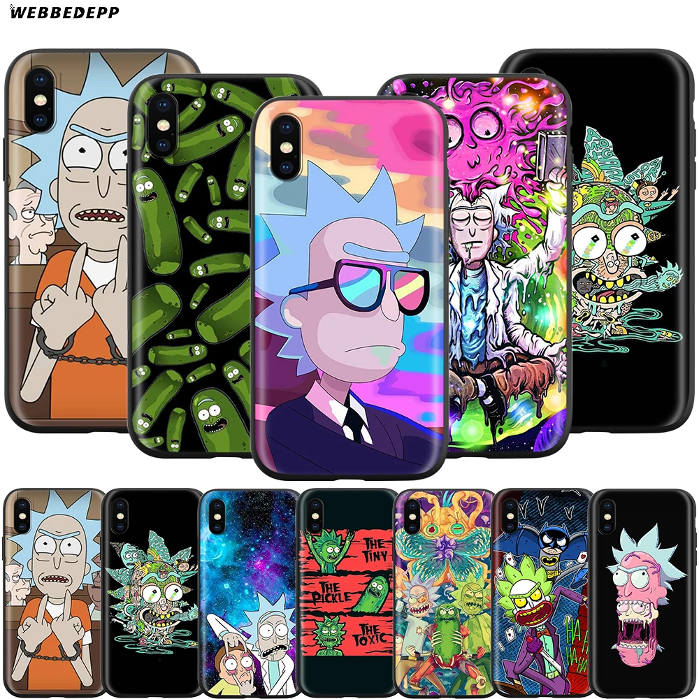 Чехол Webbedepp Ricky Morty Art для Apple iPhone 11 Pro XS Max XR X 8 7 6 6S Plus 5 5S SE