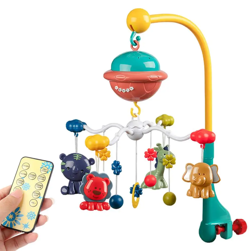 

Baby Crib Mobile Sleep Music Nursery Mobile with Light Projection Remote Control Soother Toy Stroller Cartoon Rattles for Infant