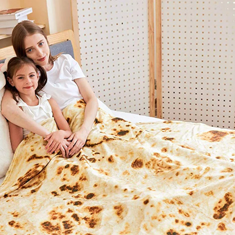 

Super Soft Warm Flannel Mexican Burrito Blankets Round Shape Airplane Travel Throw Coral Fleece Corn Tortilla Nap Wrap Blankets