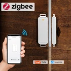 Датчик двери и окон Tuya Smart Life ZigBee 3,0, детекторы открытиязакрытия дверей, Wi-Fi, оповещение через приложение, охранная сигнализация