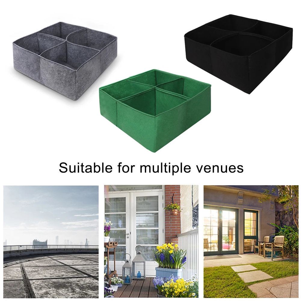 

4 разделенные сетки, прочная посадка, выращивание, выращивание, садовый плантатор, войлок, ткань, кровать, горшок для моркови, цветочные раст...