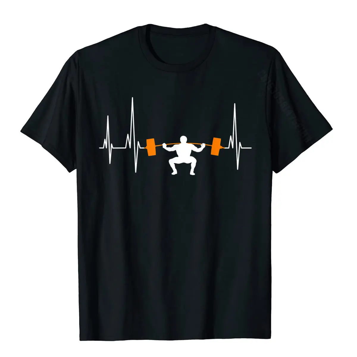 Barbell Weightlifting Heartbeat Bodybuilding Cool Funny Gym T-Shirt Print T Shirt For Men Rife Cotton Tshirts Customized