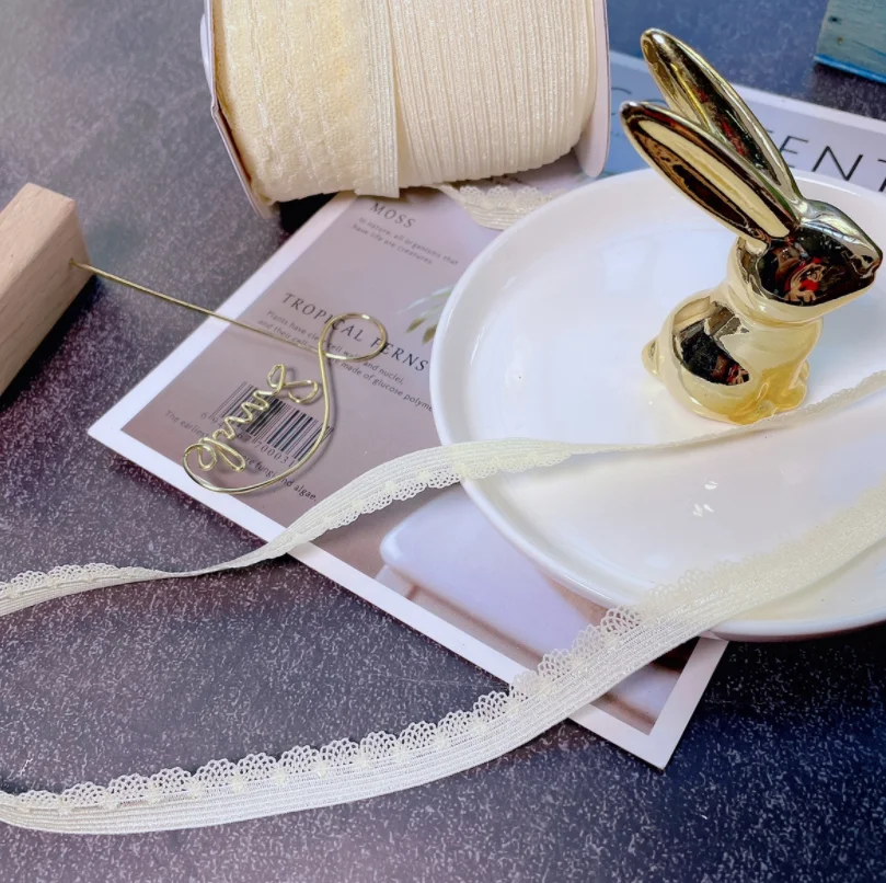 4 Meters Luxury Embroidery Flowers Elastic Lace Dolls Dress Decor Applique Fabric Hollow Apricot Trim Sewing DIY Materials | Дом и сад