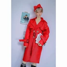 BJD одежда темно-красная куртка Пальто Верхняя одежда для 14 17 