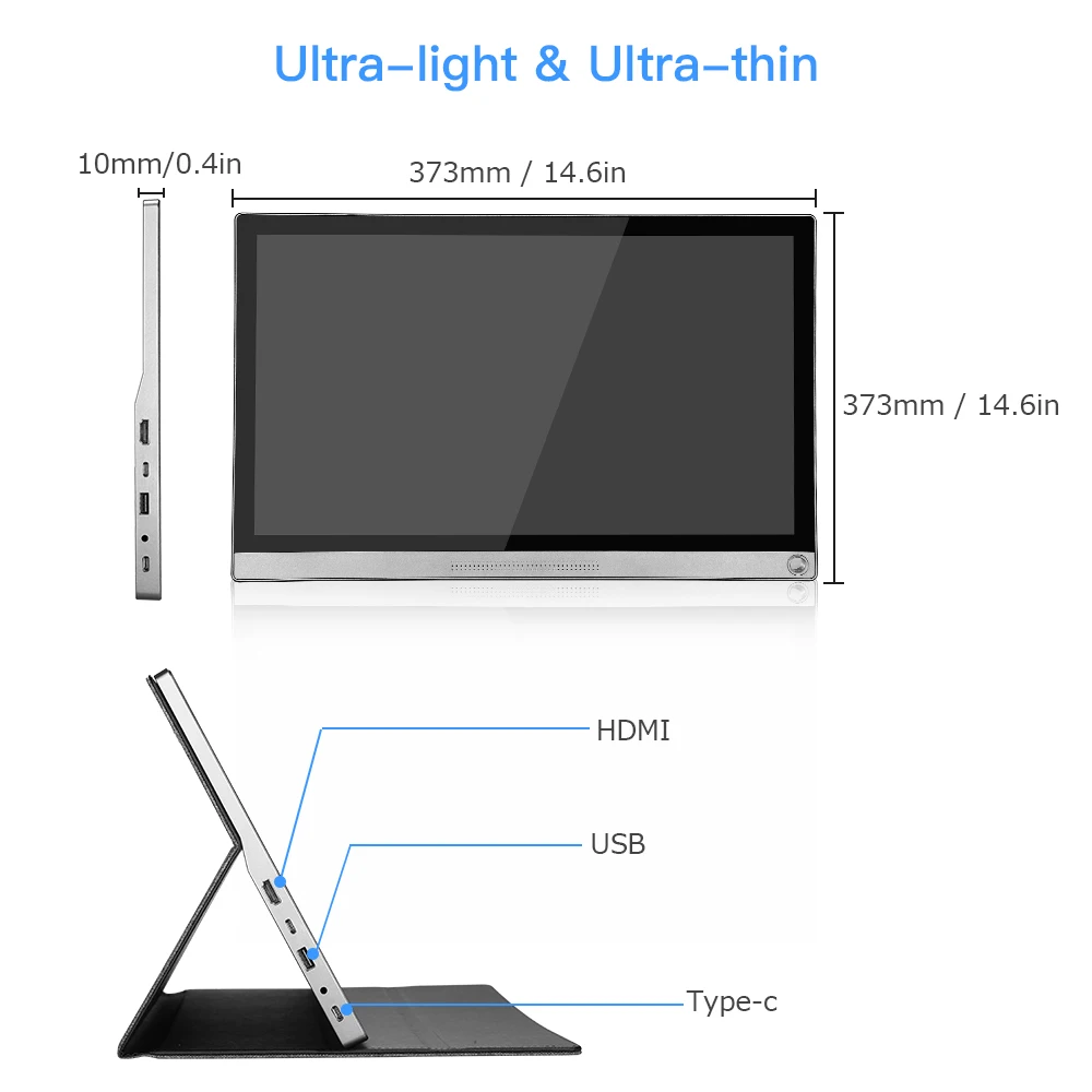 Тонкий портативный ЖК-монитор EYOYO EM15Z FHD игровой монитор 15 6 дюйма usb Тип c hdmi 1920X1080 IPS