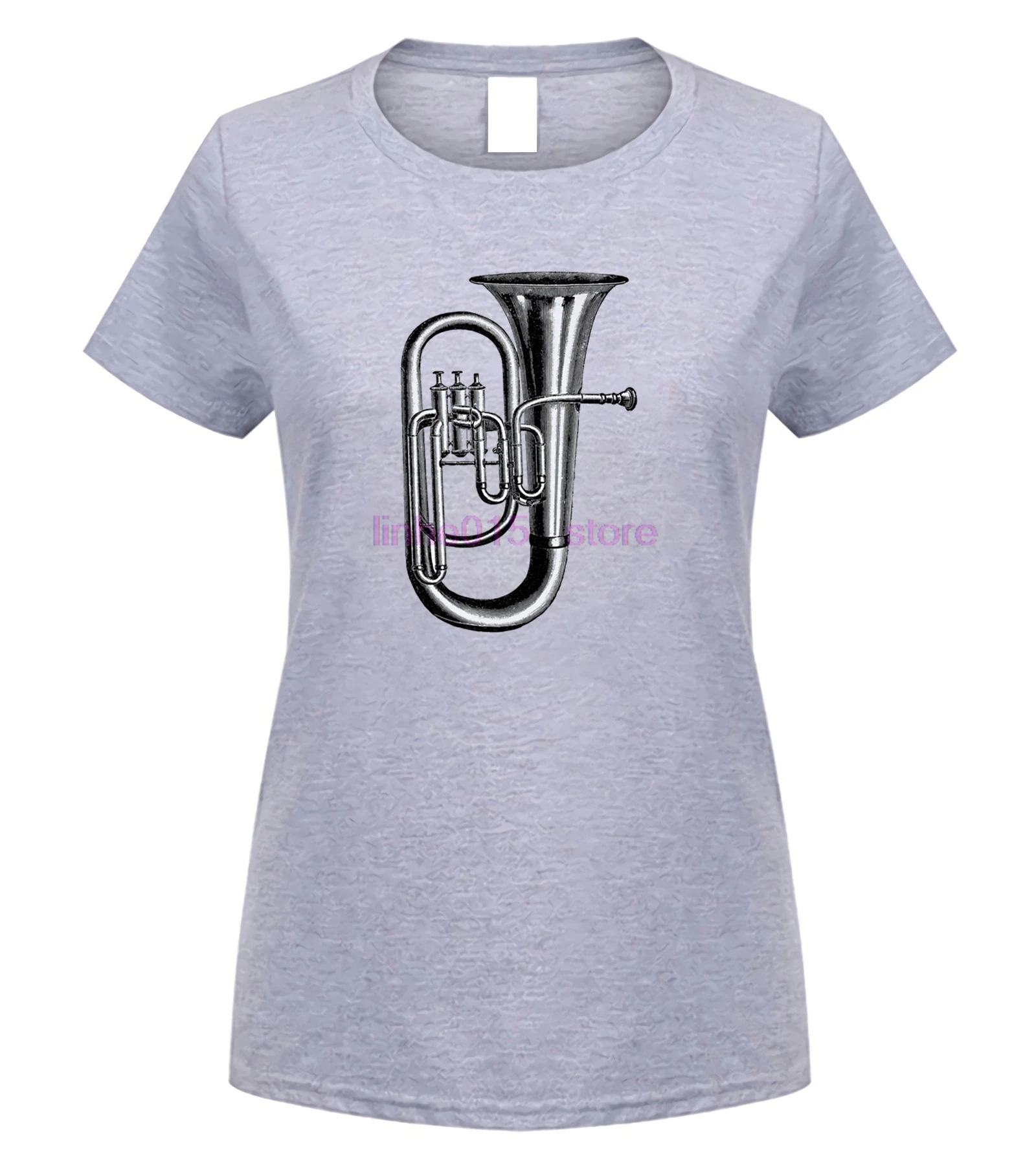 Винтажная футболка с трубой саксором латунным духовым инструментом ретро-эскиз
