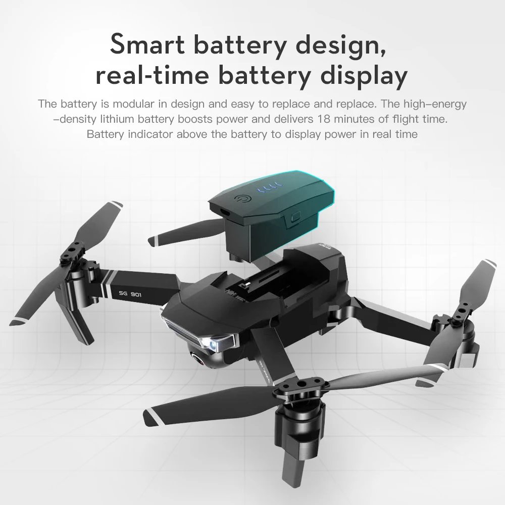SG901 Дрон 4K HD Двойная камера Профессиональный складной с камерой 1080P WiFi FPV RC