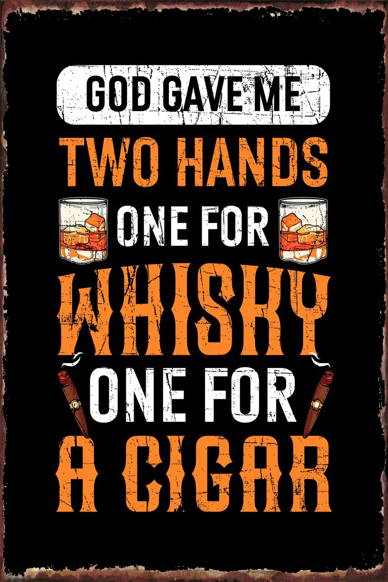 Украшение для помещения в стиле Бурбон и сигары Ретро винтажный металлический