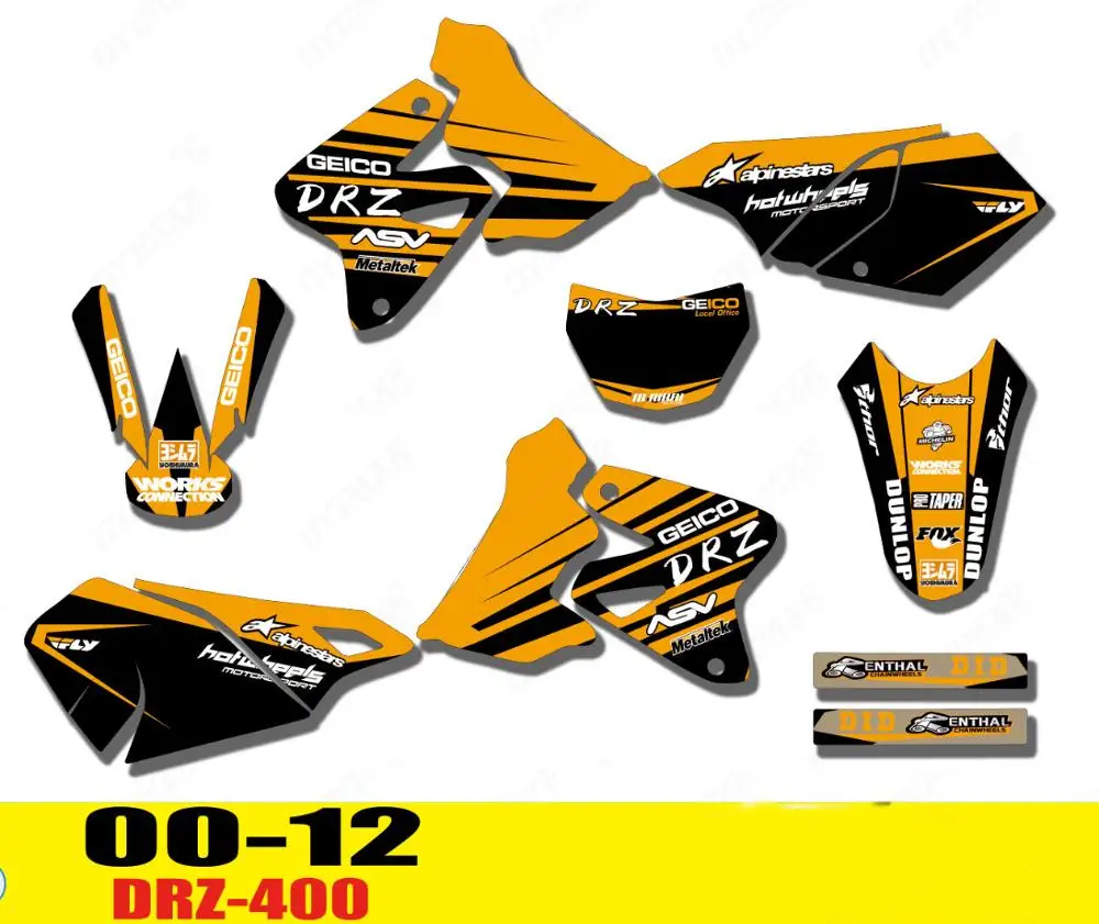 Свои полные вопросы на Байк Графика Переводные картинки SUZUKI DRZ400 DRZ400S DRZ400SM 2000-2003 2004 2005 2006-2009 2010 2011 2012