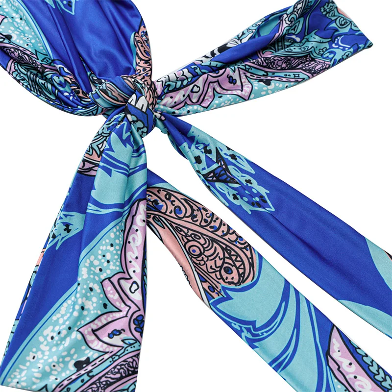 

Women's Sleeveless Bohemian Style Crop Tops Printed Sexy Cross Halter Self Tie Backless Tank Tops