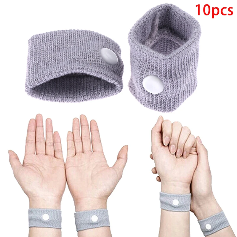 

10 Pcs Anti Nausea Wrist Band Reusable Sick Travel Motion Morning Sickness Bracelet Ship Plane Cotton Wristband Fit All Size