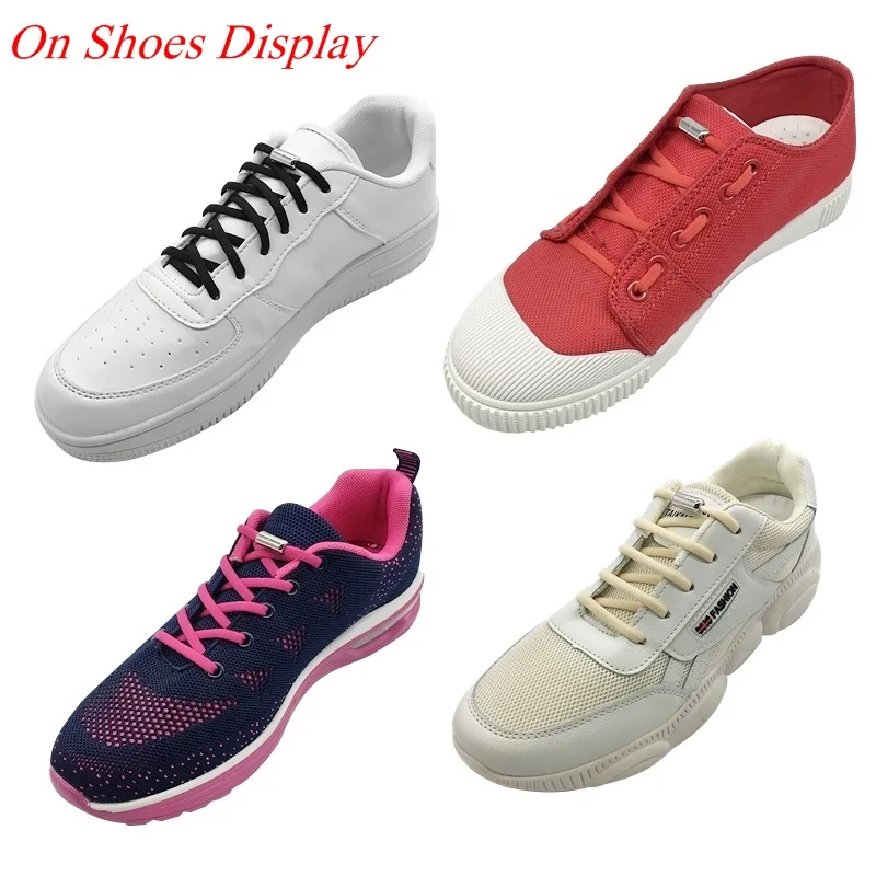 

Third Version Elastic No Tie Shoelaces Metal Lock Shoe Laces For Kids Adult Sneakers Quick Shoelaces Semicircle Shoestrings