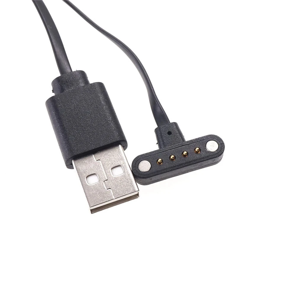 

1 шт., 4-контактный магнитный зарядный кабель, USB-зарядка, передача данных, 3,0 мм, космическая сетка, Pogo Pin, 4 контакта, Т-образная форма, DM98, умные часы