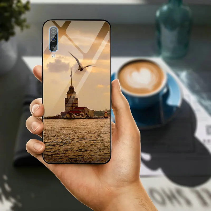 Чехол из закаленного стекла для Samsung Galaxy A6 A8 A9 A10 A20 A30 A40 A50 A70 A80 A90 S8 S9 S10 плюс Турция