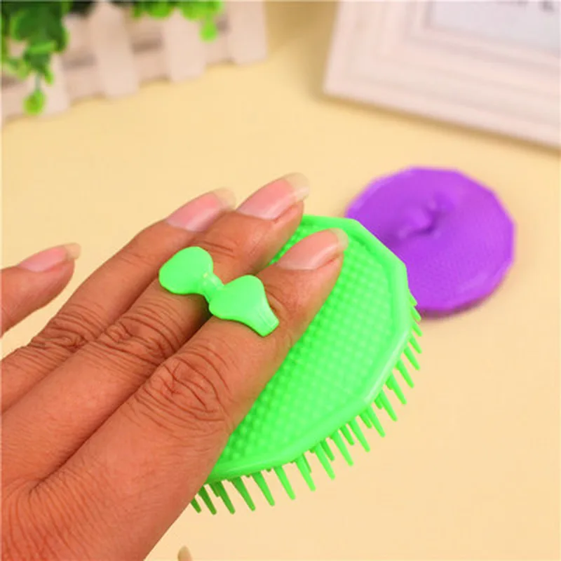 1 шт. расческа ручной Пластик ГОЛОВЫ ШАМПУНЬ Массажная щетка для мытья гребень