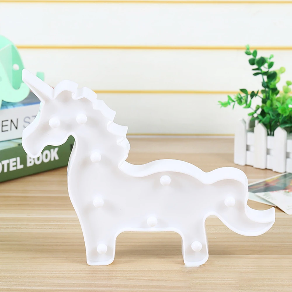 BRELONG 3D единорог теплое белое украшение светильник для детской комнаты Рождество