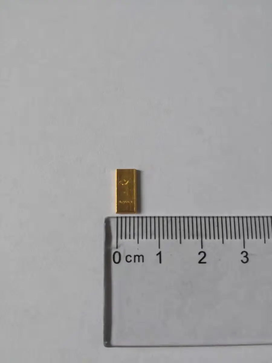 Инвестиционный маленький золотой слиток из чистого золота 9999 пробы сырье 1 г