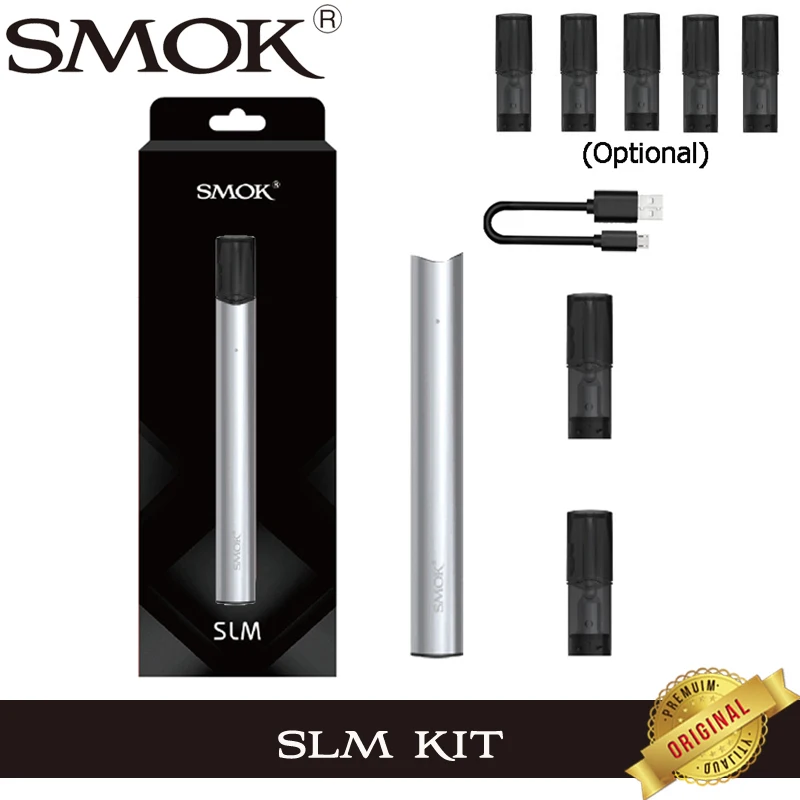 Оригинальный Smok SLM Pod Комплект с 250 мАч батарея свет Ручка стиль pod vape комплект 0 8 мл