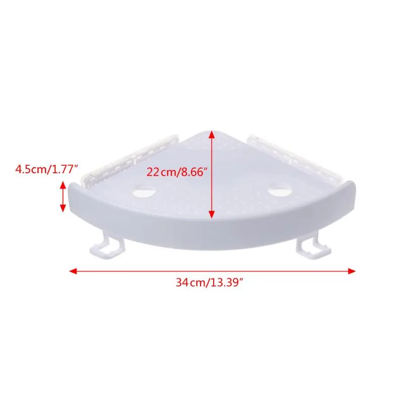 

Bathroom Corner Shelf Triple Wall Corner Mount Storage Holder Non-Marking Shelf