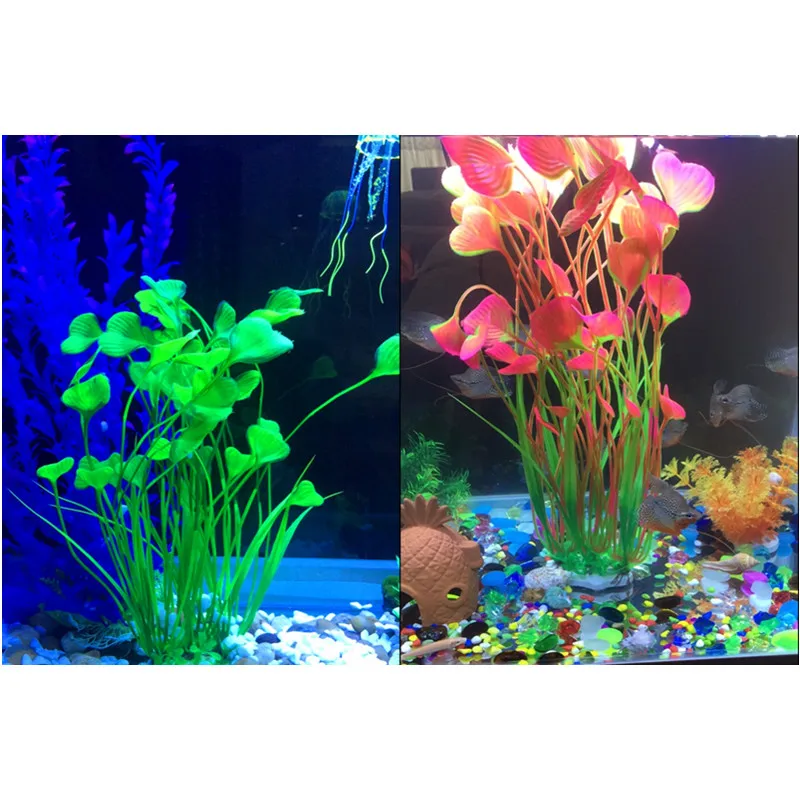 New 40cm Butterfly Shape Plastic Artificial Aquarium Plant Decoration Fish Tank Decorative Grass Ornament 3 Color | Дом и сад