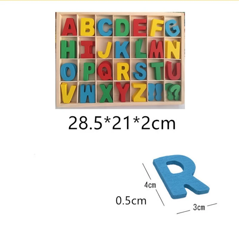 

Montessori Wooden Letter Numbers Boxed Creative Educational DIY Craft Decoration
