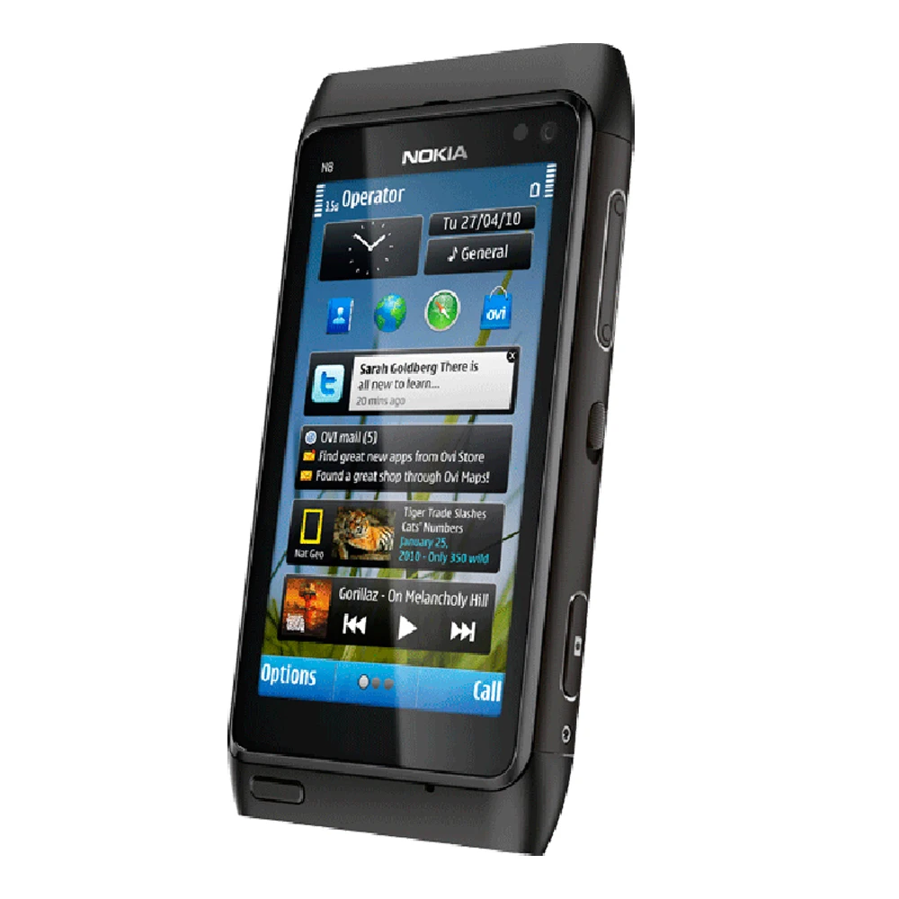 Оригинальный мобильный телефон Nokia N8 3G 2G GSM WCDMA WIFI GPS камера 12 МП 3 5 &quotсенсорный