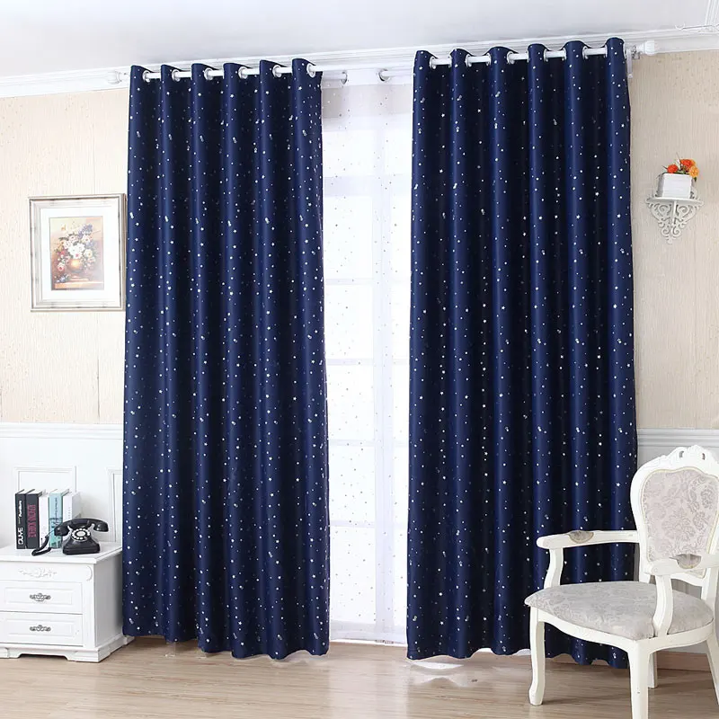 Горячие серебряные маленькие звезды шторы гостиной детской комнаты спальни