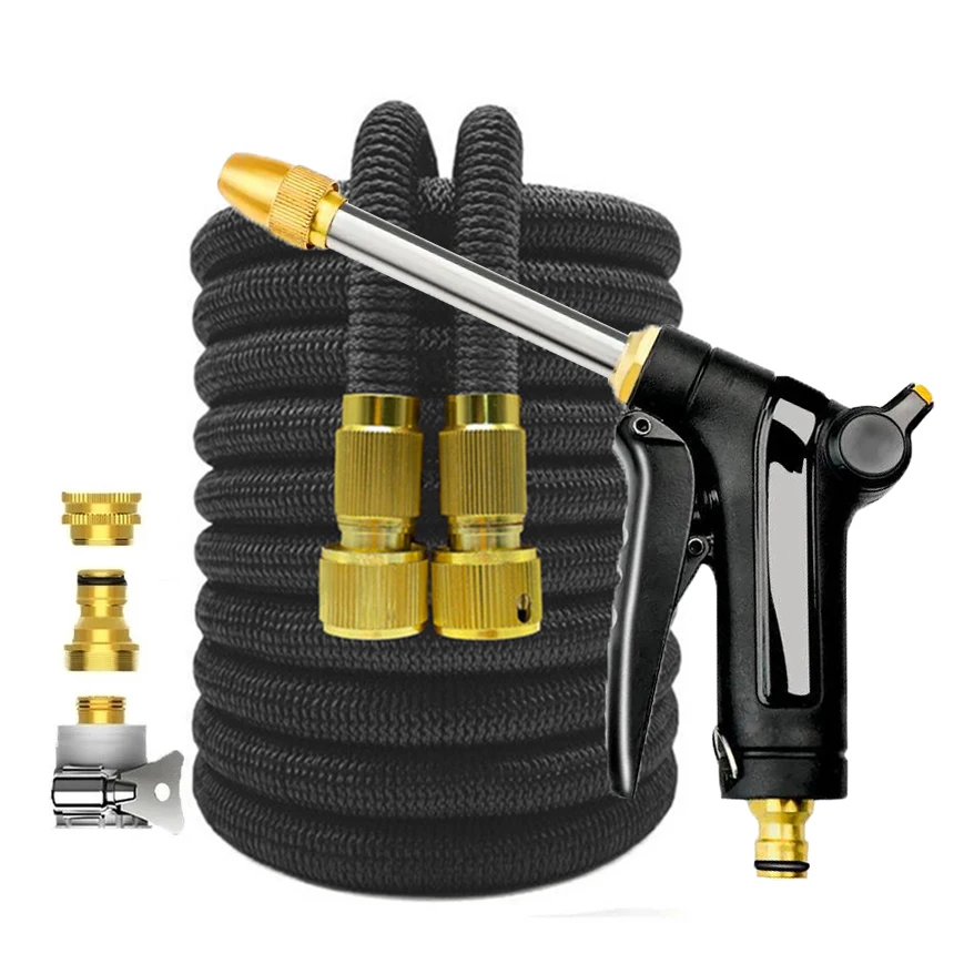 

Garden Water Hose Expandable Double Metal Connector High Pressure Pvc Reel Magic Water Pipes for Garden Farm Irrigation Car Wash