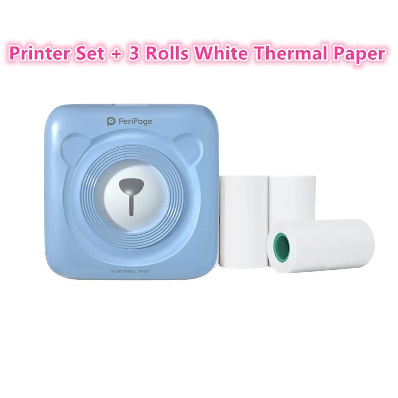 Printer add 3 rolls GOOJPRT Мини Портативный фотопринтер подарок термоэтикетка Bluetooth принтер Мягкий защитный чехол бесплатное приложение наклейка веб-заметки принтер - Цвет: Printer add 3 rolls