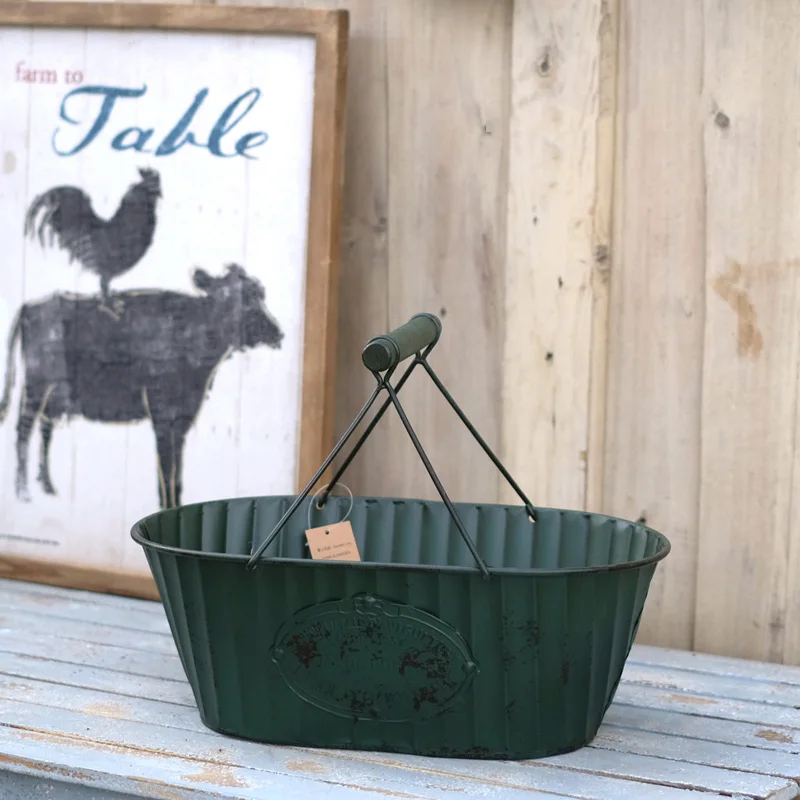 

handcrafted retro zinc vintage flower pot flower decoration