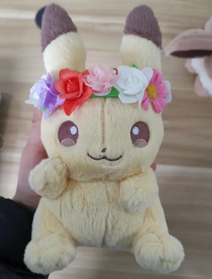 Японское аниме PIKACHU & Eevee с цветочной головкой Кольцо Ver. Плюшевые
