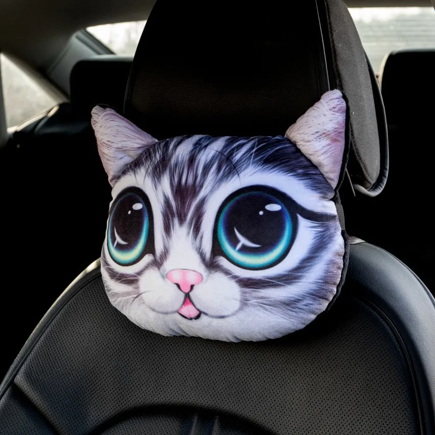 3D, с принтом "Собака" Кошка Facecar подголовник Подушка сиденья Ремни крышка подкладка милые Шея подушка для отдыха авто подушка для шеи защитная подушка в виде хаски, косплей Shiba «Лисья Секретная служба»(Inu