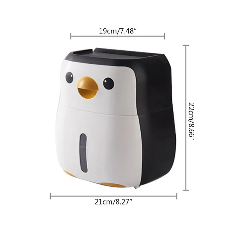Cute Penguin Paper Container Toilet Holder Wall Mounted Tissue Box Shelf | Дом и сад