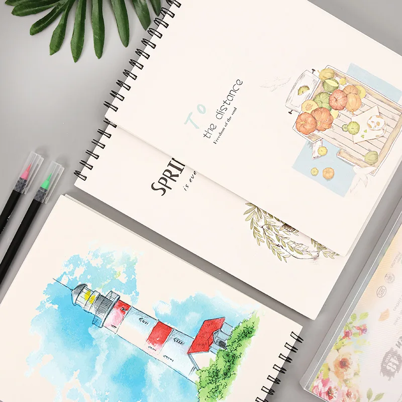 Бумажная тетрадь для эскизов формата А4 50 картин ручная роспись дневник блокнот