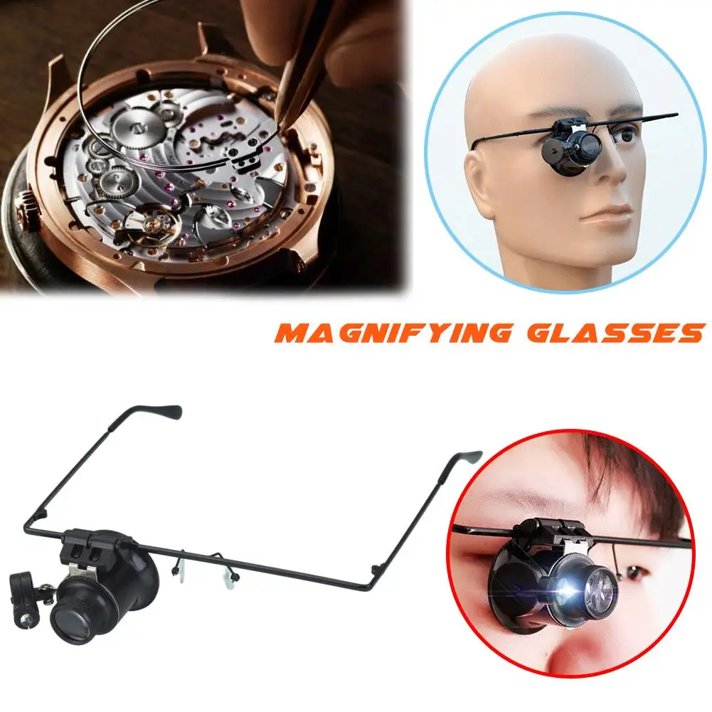 Универсальный монокуляр 20 раз лупа со светодиодной подсветкой источник часы